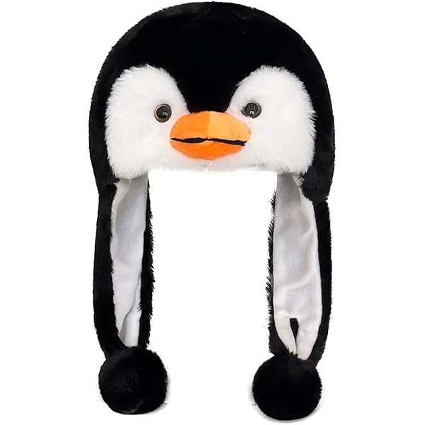 4 Pack Penguin Hats For Kids - Animal Cosplay Costume Party Headwear With Plush Scarf