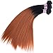 Silky Straight Hair Extensions Synthetic Hair Weave 3 Bundles Two Tone Ombre Color T1/30 (16