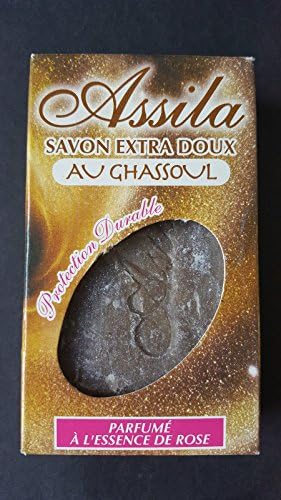 Moroccan 100% Natural Organic Ghassoul/Rhassoul Soap with Rose Water 80 gms