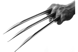 JC Gens Wolverine Claws Realistic Anti-Break Wolf Claw Wolverine Costume Plastic Cosplay Props Halloween Cos for KidsTeenagers, Set of 2, Silver