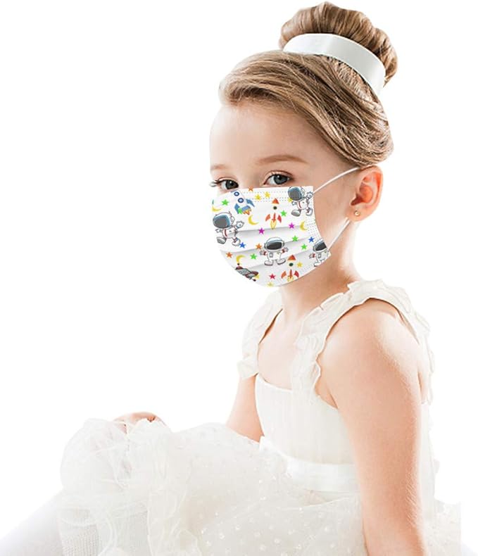 [US Stock] 3 Ply 20Pcs Disposable Face Masks for Kids with Cute Print