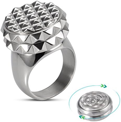 Ring Gyro Fashion Ring for Women 316L Stainless Steel ring 2017 New Design 360° Rotation Hands Focusing Toys Size10
