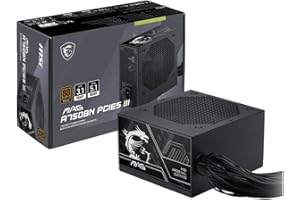 MSI MAG A750BN PCIE5 III, Non Modular Gaming 750W Power Supply, 80+ Bronze, Dual 12V-2x6 Cables, Server-Grade Capacitor, ATX 