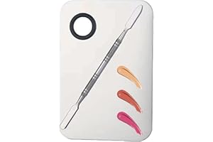 ZILAMGOO 2 in 1 Makeup Mixing Palette Set with Spatula - Stainless Steel Foundation Accessories and Mixing Tools for Cosmetic, Nail Art, Lipstick.