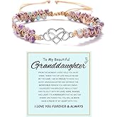 BTZY for My Granddaughter “You are Always in Mine Beads“ Bracelet, Natural Emperor Jasper Stone Beaded Wrap Bracelet Duoble Layer for Mind Peace,Bracelet for Granddaughter