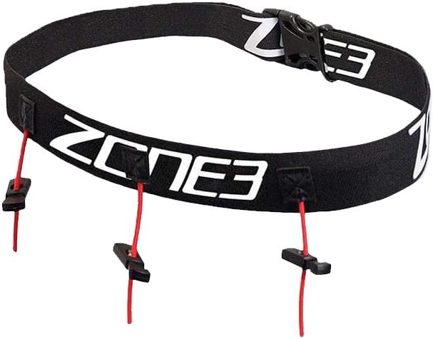 ZONE3 Ultimate Race Number Belt Black RA18RBGL112/OS Unisex Swimming