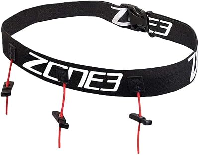 ZONE3 Ultimate Race Number Belt Black RA18RBGL112/OS Unisex Swimming