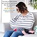Car Seat Covers for Babies - Stretchy, Lightweight, and Extra Soft Nursing Cover - Multiuse - Covers Carseat, High Chairs, Shopping Carts - Bonus Infant Baby Beanie and Bag (Grey and White)