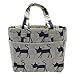 Insulated Lunch Bag Reusable Sling Shoulder Lunch Tote Travel Picnic Drawstring Bento Cooler Bag, Front Pocket and 2 Side Pockets (Blue Cats)