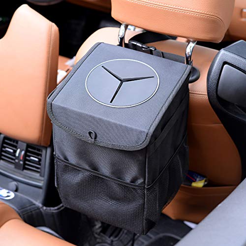 AllinOne Car Trash Can Heavy Duty Drive Bin Premium Hanging Wastebasket, Black
