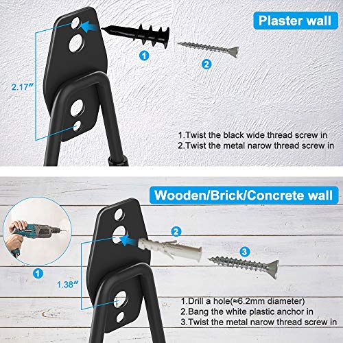 Garage Hooks, 10 Pcs Steel Utility Garage Storage Hooks and Hangers, Heavy Duty Wall Mounted Hooks and Holders for Organizing Power Tools, Ladders, Bikes, Ropes, Hose, Bulk Items