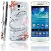 FiMeney Handmade Crystal Diamond Rhinestones Pink Love Heart Bow Bowknot Butterfly Transparent Back Hard Protective Case Cover For Samsung I9190 I9192 I9195 Galaxy MINI S4 (NOT FOR S4) + Cleaning Cloth + 2013 Calendar Card + Pink Stylus Pen + Pink Butterfly And Sakura Dust Plug