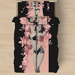 Sexy Girl Duvet Cover Floral Bedding Twin XL 3