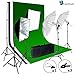 LimoStudio Photo Video Studio Light Kit - Includes Chromakey Studio Background Screen (Green Black White), (3) Muslin BackDrops, Umbrella, Softbox, Lighting Diffuser Reflector, AGG1388