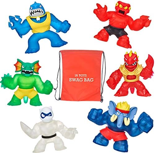 Heroes of Goo JIT Zu Extreme Ultimate set of 6 Action Figures featuring Blazagon, Redback, Pantaro, Thrash, Gigatusk, and Reptaur and 2 Swag Bags filled with Extra Toys) for boys girls and playtime!