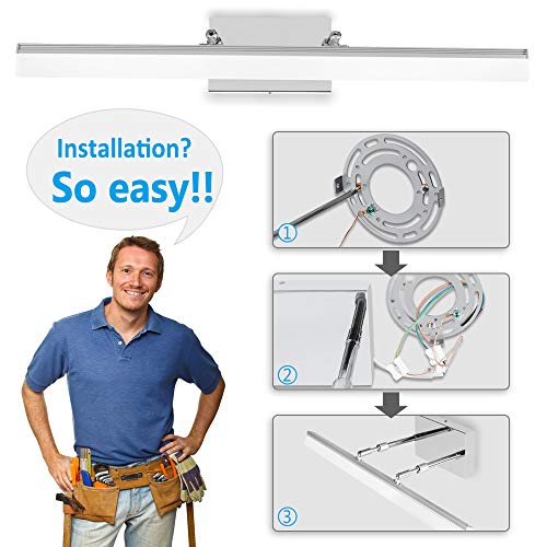 LEDMO Modern LED Bathroom Vanity Lights Retractable Cool White 6000K