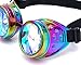 Lelinta Steampunk Rave Glasses Goggles with Rainbow Crystal Glass Lens,Cool,Adjustable