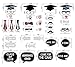 33 Ct Glitter Graduation Photo Booth Props - Party Supplies Decorations - Mortarboards Diplomas Ornaments