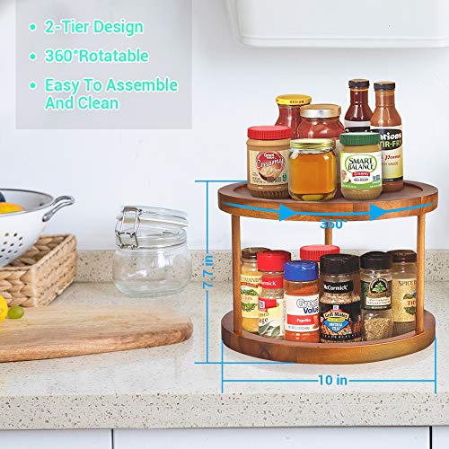 AIDEA Acacia Wood Lazy Susan Organizer,Lazy Susan Turntable for