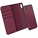 ZOVER Compatible with iPhone Xs/X Case Detachable Genuine Leather Wallet Case Support Wireless Charging Magnetic Car Mount Holder Kickstand Feature Magnetic Closure Gift Box Wine Red