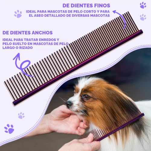 Moontay Professional Dog Grooming Scissors Set, 7"/8" Pet Grooming Scissors, Dog Thinning Scissors with Comb (7", Purple)