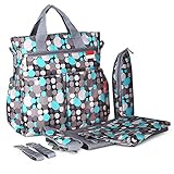 KJAHSLK Diaper Bag Backpack Mom Tote w/ Baby Change Pad, Stroller Straps and Insulated Zippered Bottle Bag(Green)