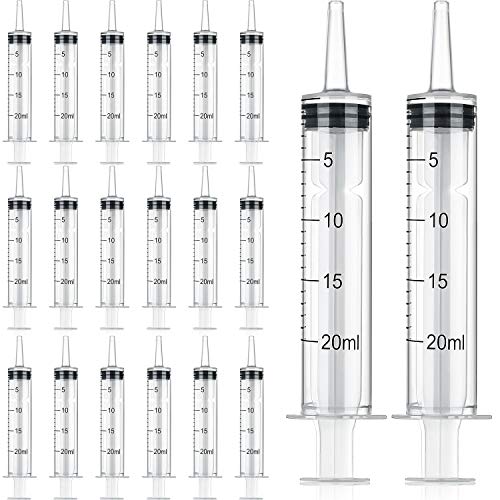 20 Packs Plastic Syringe Liquid Measuring Syringe with Measurement 20 ml Needleless Industrial