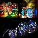 Forthcan 6 Pack Solar Mason Jar Lights, 10 Led String Fairy Firefly Lights Lids Insert for Regular Mouth Jars, Mason Jar,Patio,Lawn,Garden Decor (Mason Jar & Handle Not Included) (6, Colorful-Steady)