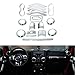 Opall 18PCS Full Set Interior Decoration Trim Kit Steering Wheel & Center Console Air Outlet Trim, Door Handle Cover Inner, Passenger Seat Handle Trim For Jeep Wrangler 2011-2017 4 Door (Silver)