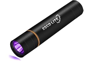 ESCO LITE ESCOLITE 385nm Mini UV Black Light Flashlight, Handheld Ultraviolet Flashlight Pocket Pet Urine Detector for Dog Urine, Pet Stains and Bed Bug Including Battery and Stickable Stand