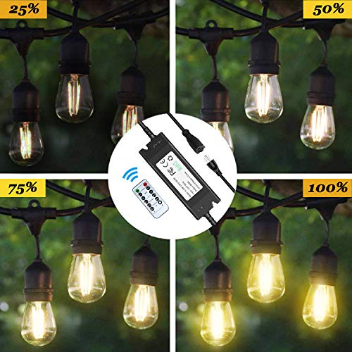 SUNTHIN 650 Watts Outdoor String Lights Dimmer, Wireless Remote Control Dimmer Switch 50Ft Distance Plug in Dimmer Stepless Dimming and Auto Off Switch Timer for Incandescent or Led Patio Lights - Thumbnail 3