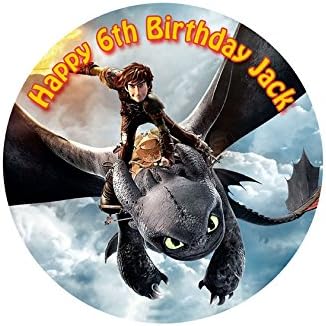 How to Train Your Dragon Personalized Cake Topper Icing Sugar Paper 7.5" inches D14