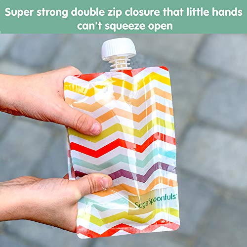 Sage Spoonfuls Squeezie Reusable Baby Food Pouches 12Pack of 7Ounce