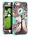 iPhone 6 Plus Cases, iPhone 6S Plus Case, SKYLMW Hard PC Shell with Soft Silicone Hybrid Covers Protective 3 Piece Shockproof Anti-Scratch Combo Cover for iPhone 6 Plus /6S Plus 5.5 Inch Tree Mint