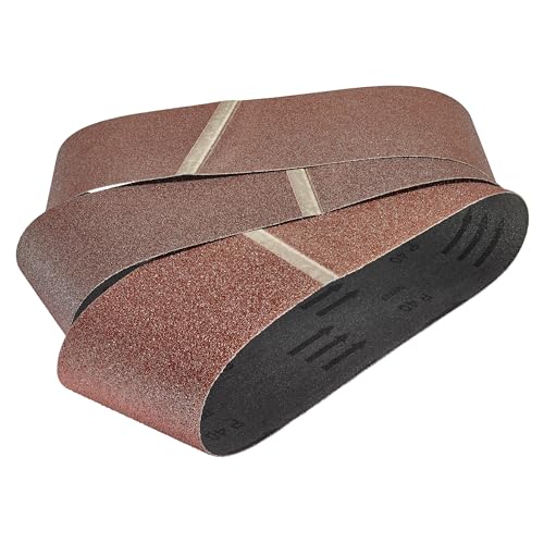 wolfcraft 8415000 - Lot de 5 Bandes Abrasives 76 x 457 mm - Grain 40/80/120