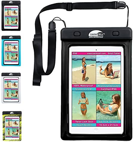 SwimCell Waterproof iPad Case for Large and Small Tablet, iPad, ipad Mini, Kindle, Map etc. Pouch. Tested 20m Underwater. Easy to Use. Select from 2 Tablet Sizes Below. Also Available for Phones.