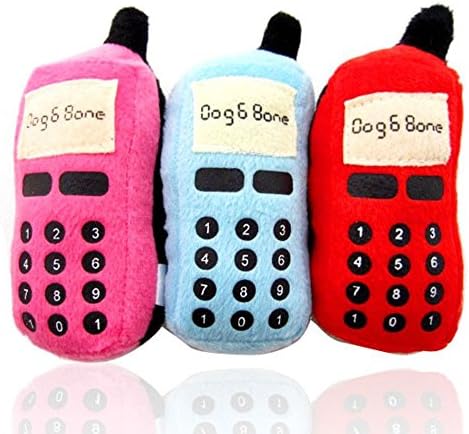 New Puppy Dog Pet Toys For Small to Medium Dogs (Set of 3) - Chewing Soft Mobile Phone Plush Sound Squeaky For Dogs - Keeps Dental Care - Hounds Bowwow