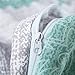 Wake In Cloud - Gray Duvet Cover Set, Reversible with Grey Black Teal Turquoise, Soft Microfiber Bedding with Zipper Closure (3pcs, King Size)