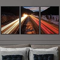 3 Piece Framed Canvas Wall Art Colorful Industrial Lights Canvas Prints Home Artwork Decoration for Living Room,Bedroom - 16