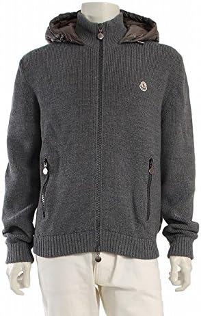 Amazon モンクレール Moncler ジャケット ニット カーディガン ダウン切替 フード付き ウール グレー Maglione Tricot Cardigan 中古 メンズ 通販