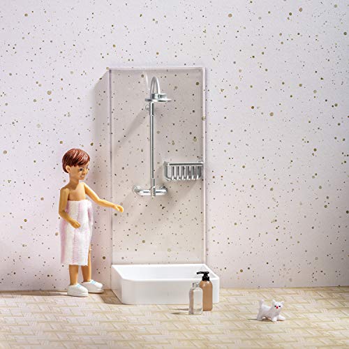 Lundby Puppenhaus Dusche - Puppenhaus Badezimmer Möbel - Puppenhaus Bad - Puppendusche Puppenhaus Möbel Set - Puppenhaus… – Bild 3