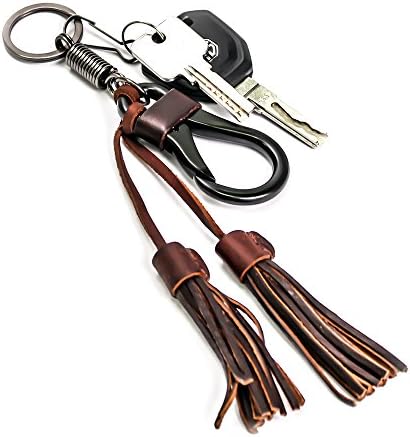 Leather Keychain Antique Key Chain Carabiner Hanging Keyring Key Holder Key Fob