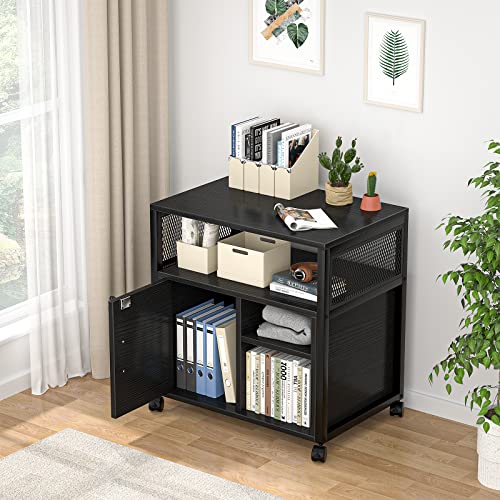 Unikito Rolling File Wood Lateral Office Filing on