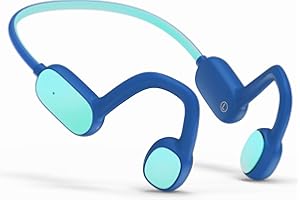 Mehomeli Kids Headphones, Bluetooth 5.2 Air Conduction Open Ear Headphones, 85dB Volume Limiting, Stereo Sound with Mic, IPX5 Waterproof, 20H Playtime, Perfect for School and Outdoor Activities-Blue