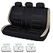 BDK Venice Series Car Seat Covers for Auto - Beige Stripes on Flat Black Cloth - Universal Fit 9 Piece