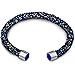 Silver and Post Women’s Blue Cuff Bracelet Design with Premium Crystals and Crystal dust,, Fancy Burlap Gift Box Included