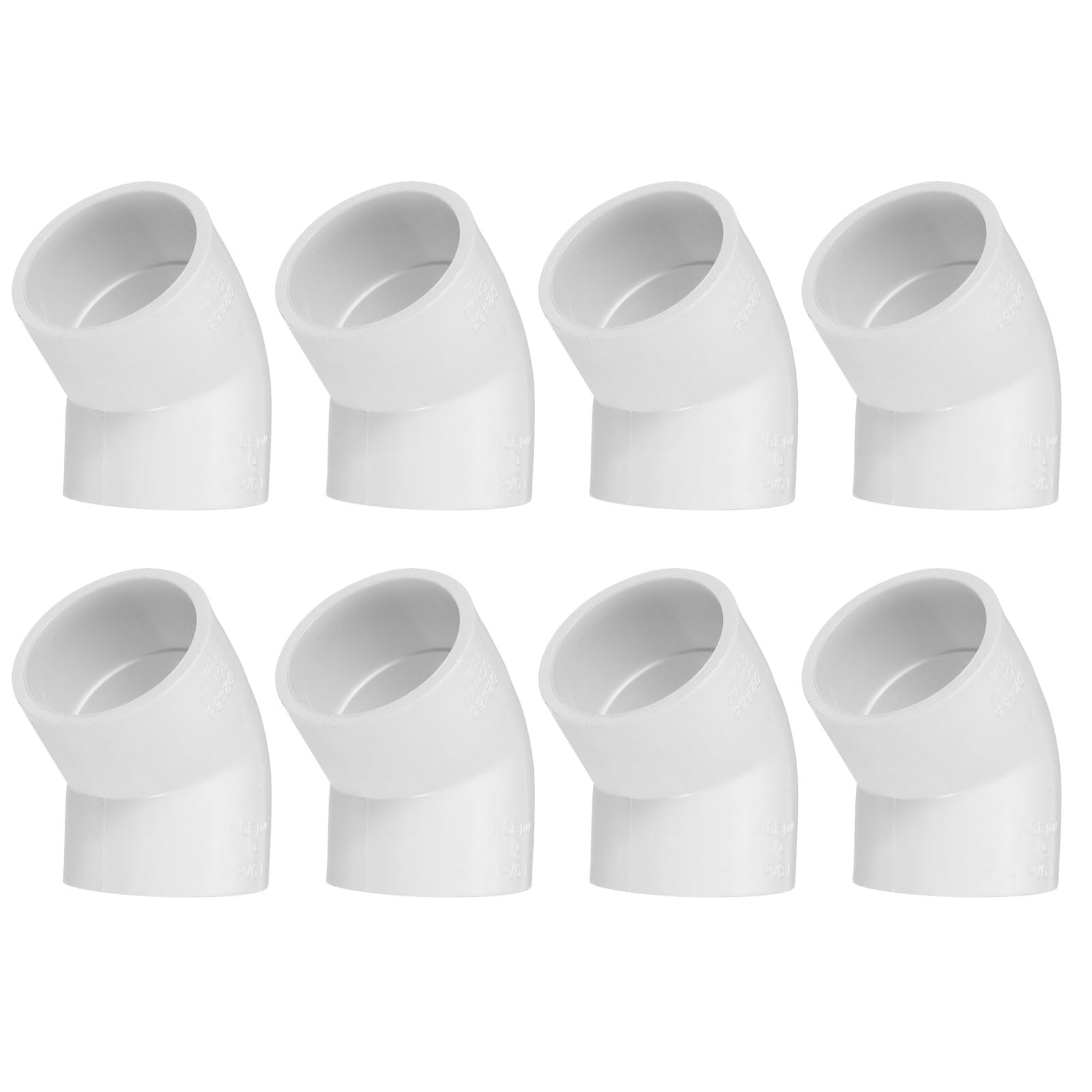 PATIKIL 1-1/2" 45 Degree PVC Elbow Fitting, 8 Pcs 2 Way Pipe Fitting Connector Furniture Grade Pipe Corner Connector Adapter for Building Pool Products Greenhouse Garden
