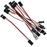 RCmall Servo Extension Cable Lead Wire Cord 100mm 10cm Male to Male JR Plug for Futaba Package 10PCS