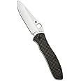 Spyderco Bradley Folder 2 Specialty Knife with 3.66" CPM M4 Premium Steel Blade and Black Carbon Fiber Laminate Handle - PlainEdge - C134CFP2