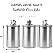 Vencer 3 Piece Set Large Sized 64oz,1.9L Each,304 Stainless Steel Canister Set with Glass Lids, Coffee, Tea, Sugar, Flour Canister for Kitchen